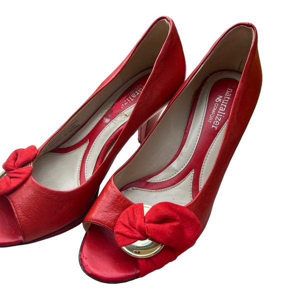 1970’s Naturalizer Red/Orange Leather Heels - Picture 2 of 7